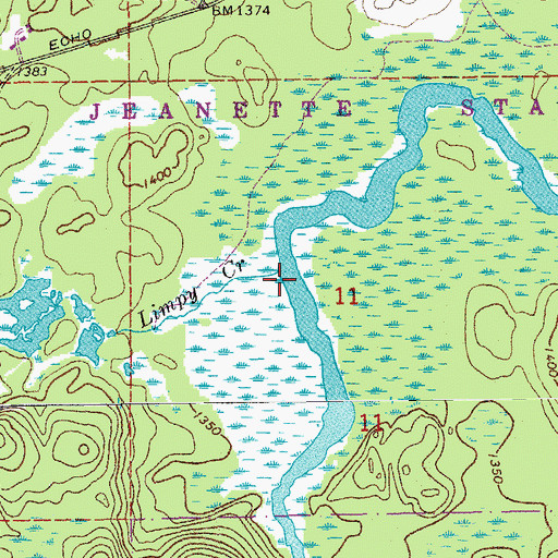 Topographic Map of Limpy Creek, MN