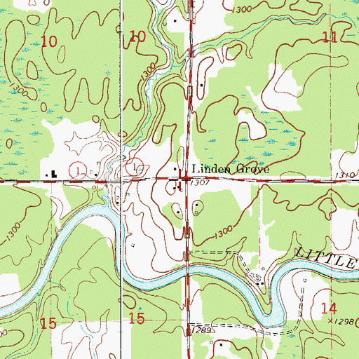 Topographic Map of Linden Grove, MN