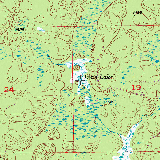 Topographic Map of Line Lake, MN