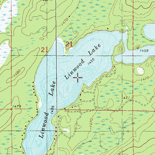 Topographic Map of Linwood Lake, MN