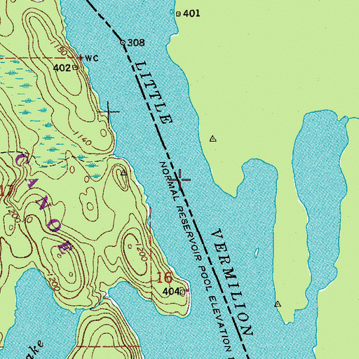 Topographic Map of Little Vermilion Lake, MN