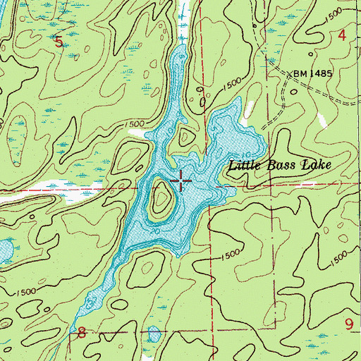Topographic Map of Little Bass Lake, MN