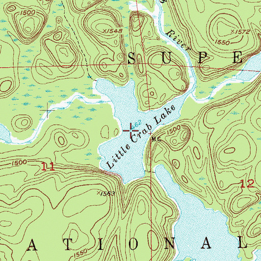 Topographic Map of Little Crab Lake, MN