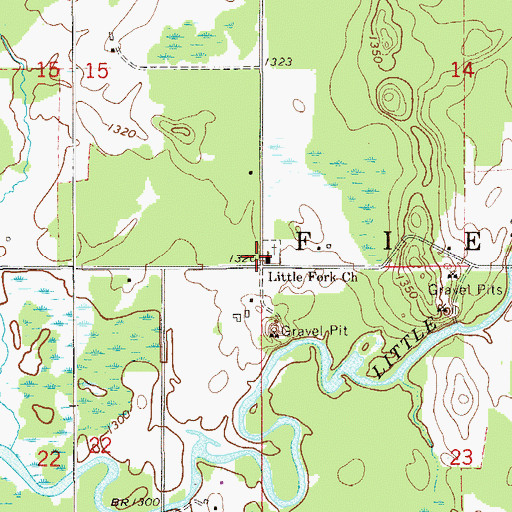 Topographic Map of Little Fork Church, MN