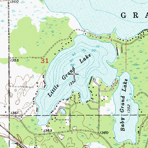 Topographic Map of Little Grand Lake, MN