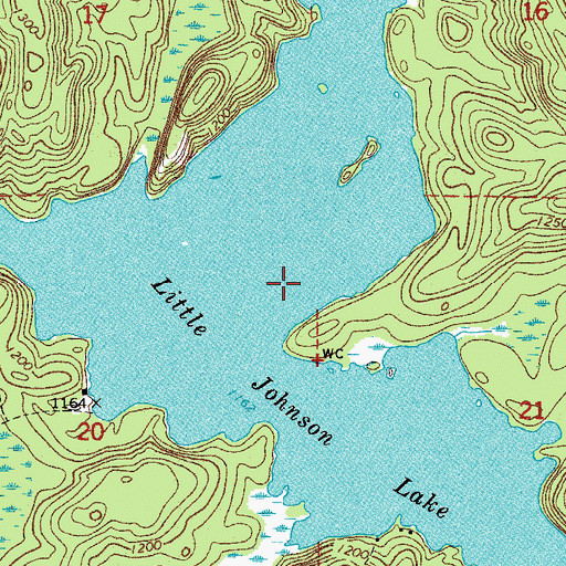 Topographic Map of Little Johnson Lake, MN