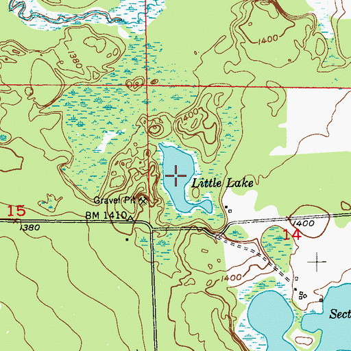Topographic Map of Little Lake, MN