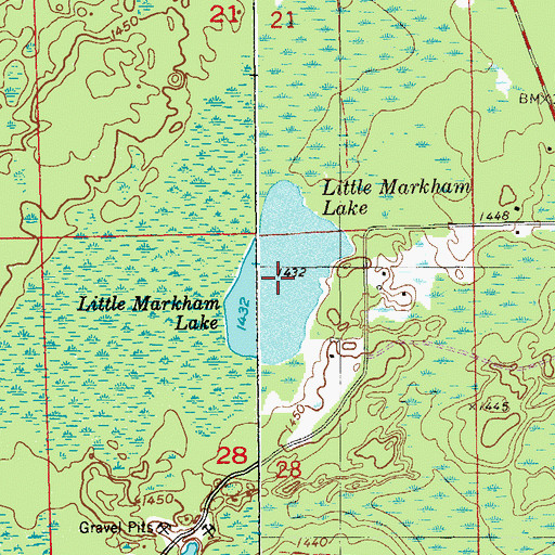 Topographic Map of Little Markham Lake, MN