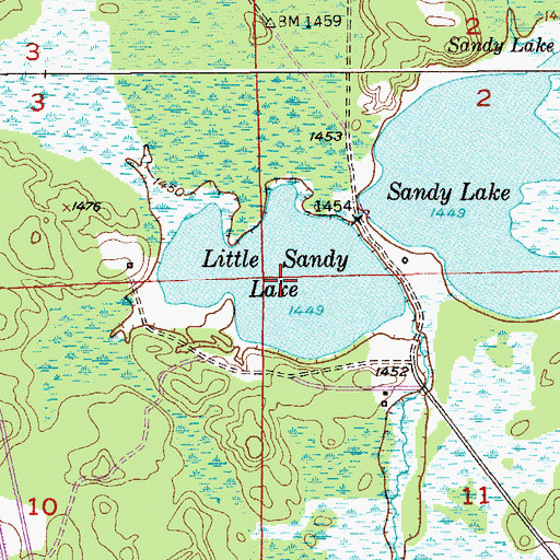 Topographic Map of Little Sandy Lake, MN