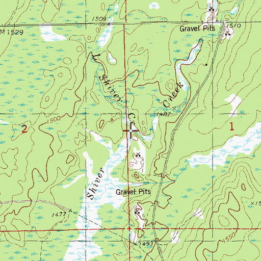 Topographic Map of Little Shiver Creek, MN