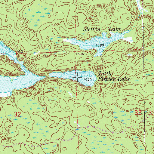 Topographic Map of Little Sletten Lake, MN