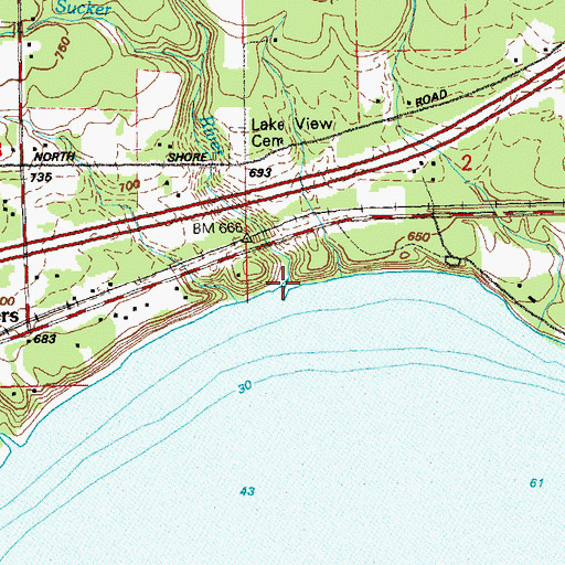 Topographic Map of Little Sucker River, MN