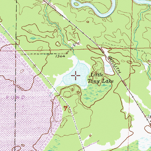 Topographic Map of Little Tony Lake, MN