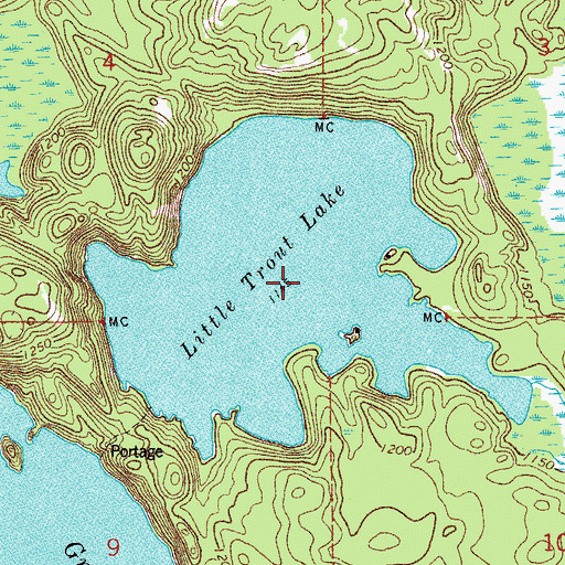 Topographic Map of Little Trout Lake, MN