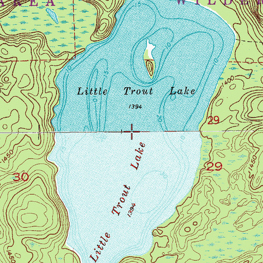 Topographic Map of Little Trout Lake, MN