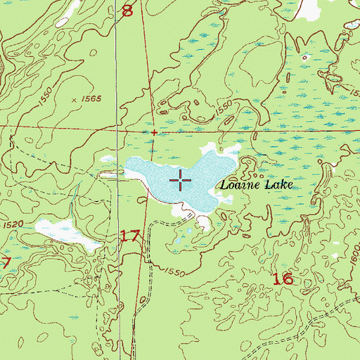 Topographic Map of Loaine Lake, MN