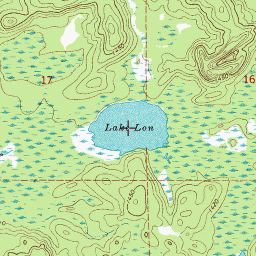 Topographic Map of Lake Lon, MN