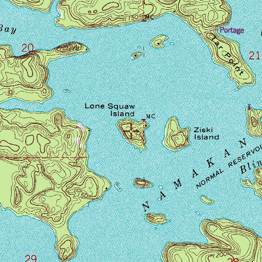 Topographic Map of Nokomis Island, MN