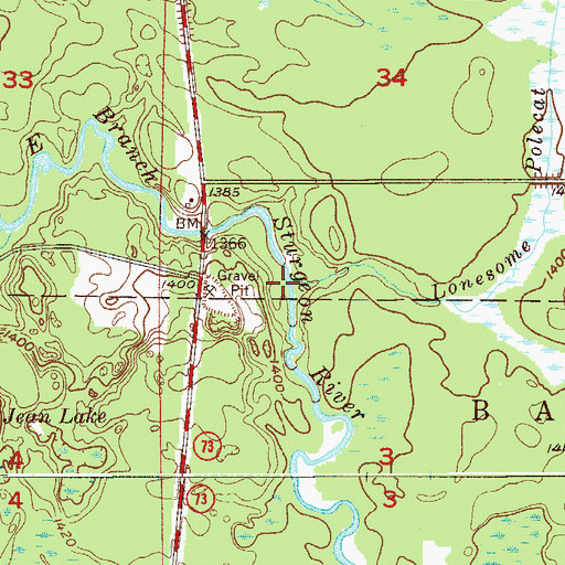 Topographic Map of Lonesome Polecat Creek, MN