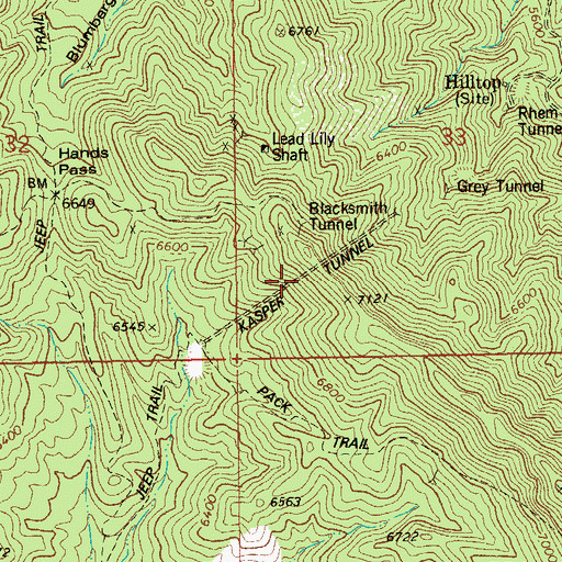 Topographic Map of Kasper Tunnel, AZ
