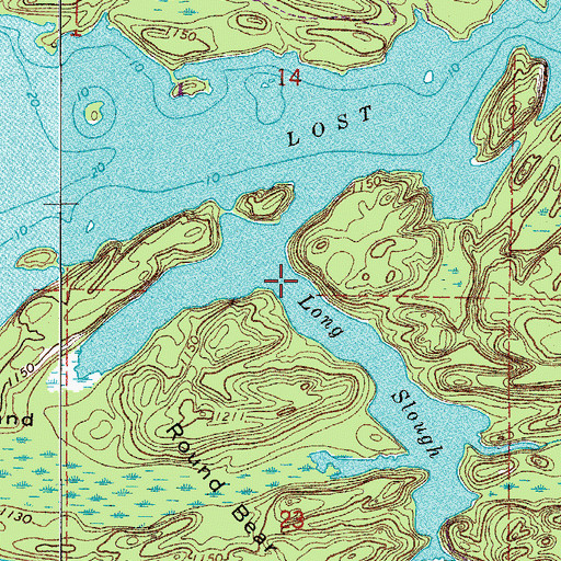 Topographic Map of Long Slough, MN
