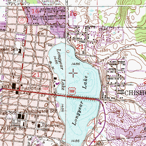 Topographic Map of Longyear Lake, MN