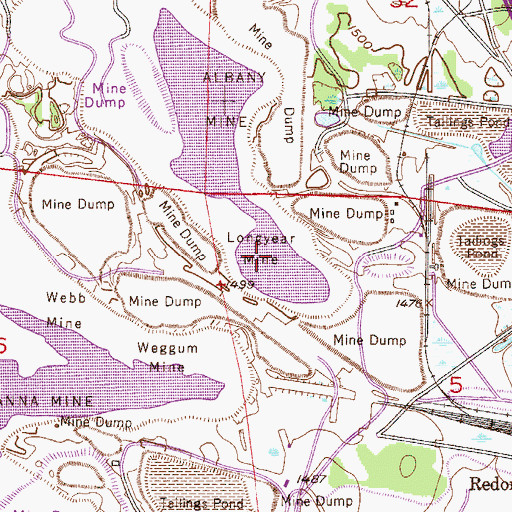 Topographic Map of Longyear Mine, MN
