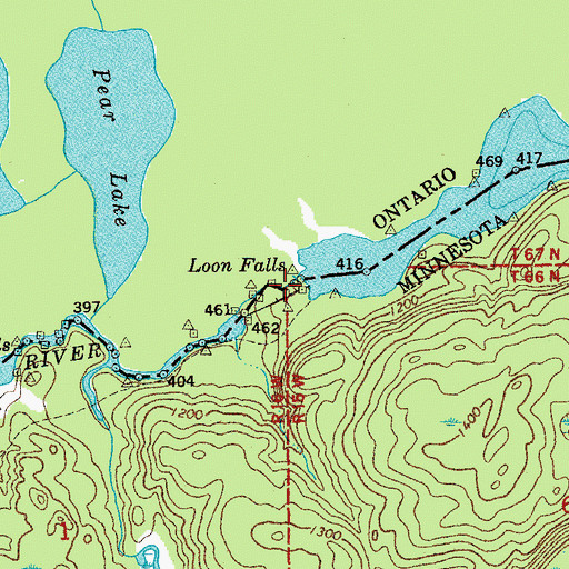 Topographic Map of Loon Falls, MN