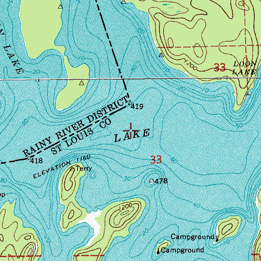 Topographic Map of Loon Lake, MN