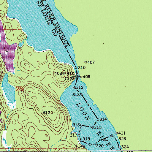 Topographic Map of Loon River, MN