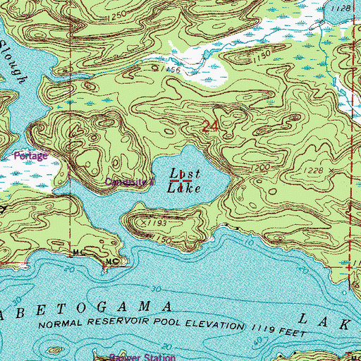 Topographic Map of Lost Lake, MN