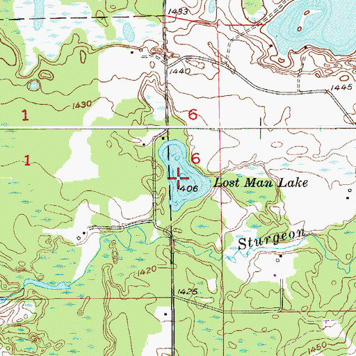 Topographic Map of Lost Man Lake, MN