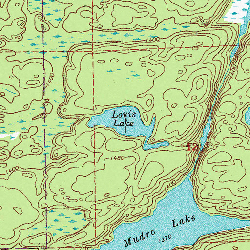 Topographic Map of Louis Lake, MN