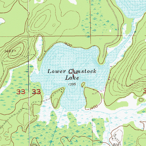 Topographic Map of Lower Comstock Lake, MN