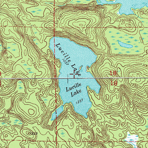 Topographic Map of Lucille Lake, MN