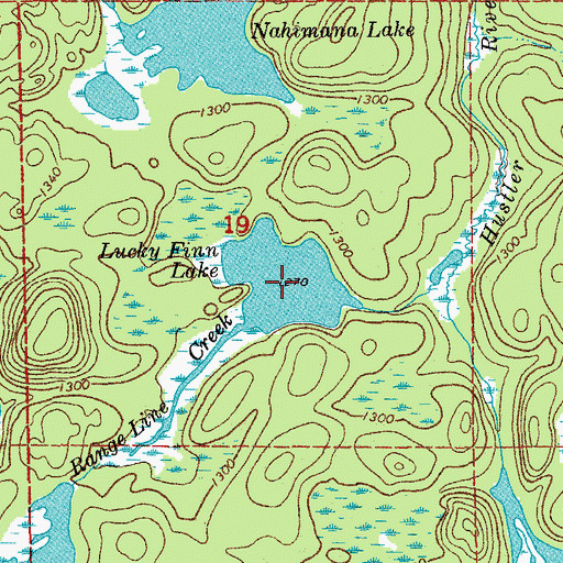 Topographic Map of Lucky Finn Lake, MN