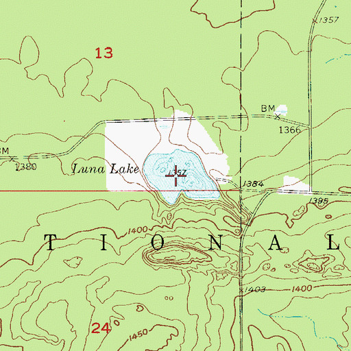 Topographic Map of Luna Lake, MN