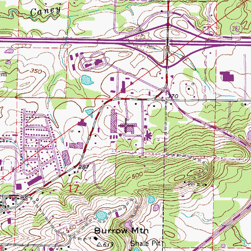 Topographic Map of Saint Anthony's Medical Center, AR