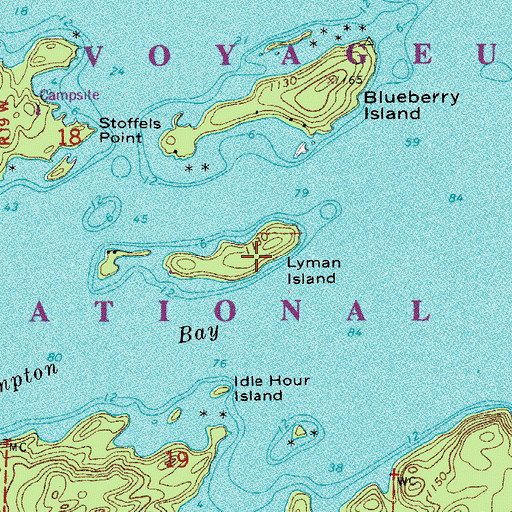 Topographic Map of Lyman Island, MN