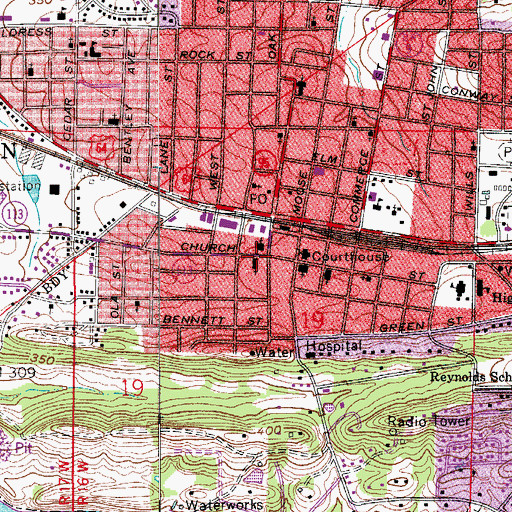 Topographic Map of Conway County Library, AR