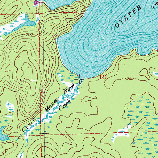 Topographic Map of Manes Nord Creek, MN