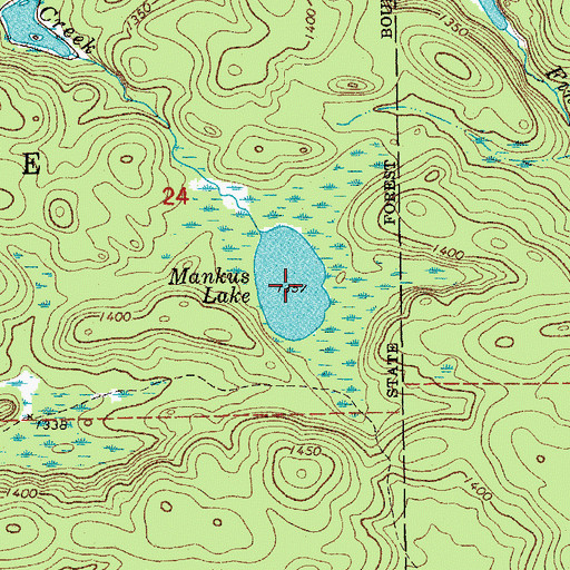 Topographic Map of Mankus Lake, MN