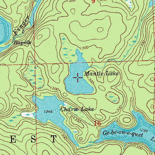Topographic Map of Mantle Lake, MN