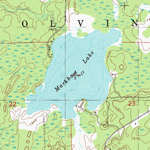 Topographic Map of Markham Lake, MN