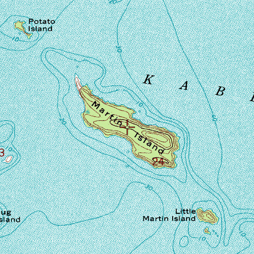 Topographic Map of Martin Island, MN