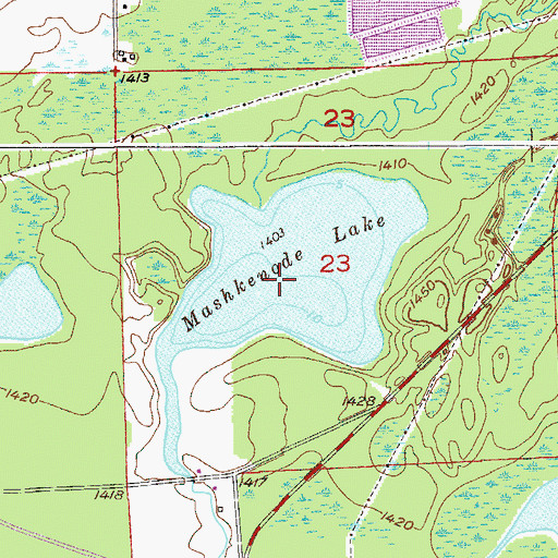 Topographic Map of Mashkenode Lake, MN