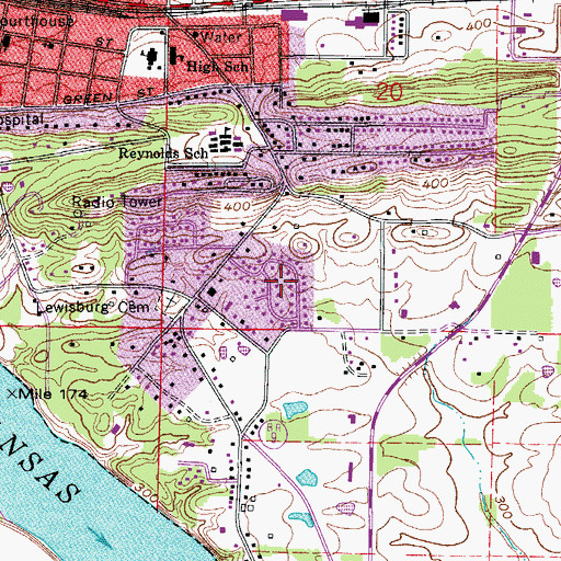 Topographic Map of Deerwood, AR