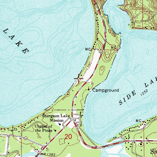Topographic Map of McCarthy Beach State Park, MN