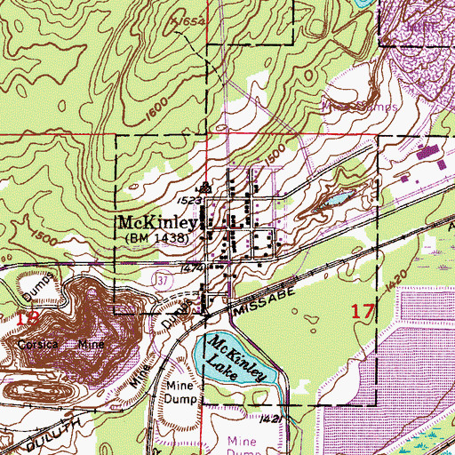 Topographic Map of McKinley, MN