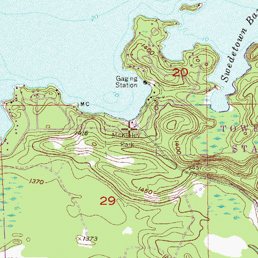 Topographic Map of McKinley Park, MN